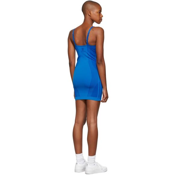 NWT IVY PARK X ADIDAS Knit Glory Blue Strappy Dress Womens SIze Medium - Picture 8 of 14
